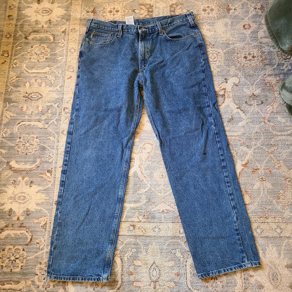 Carhartt Mens size 42x 34 jeans pants work casual relaxed fit. 53